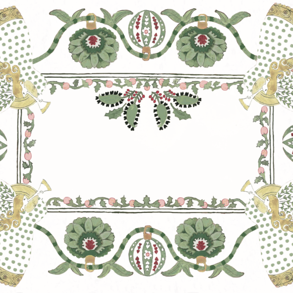 Suzani-Angel disposable placemat White