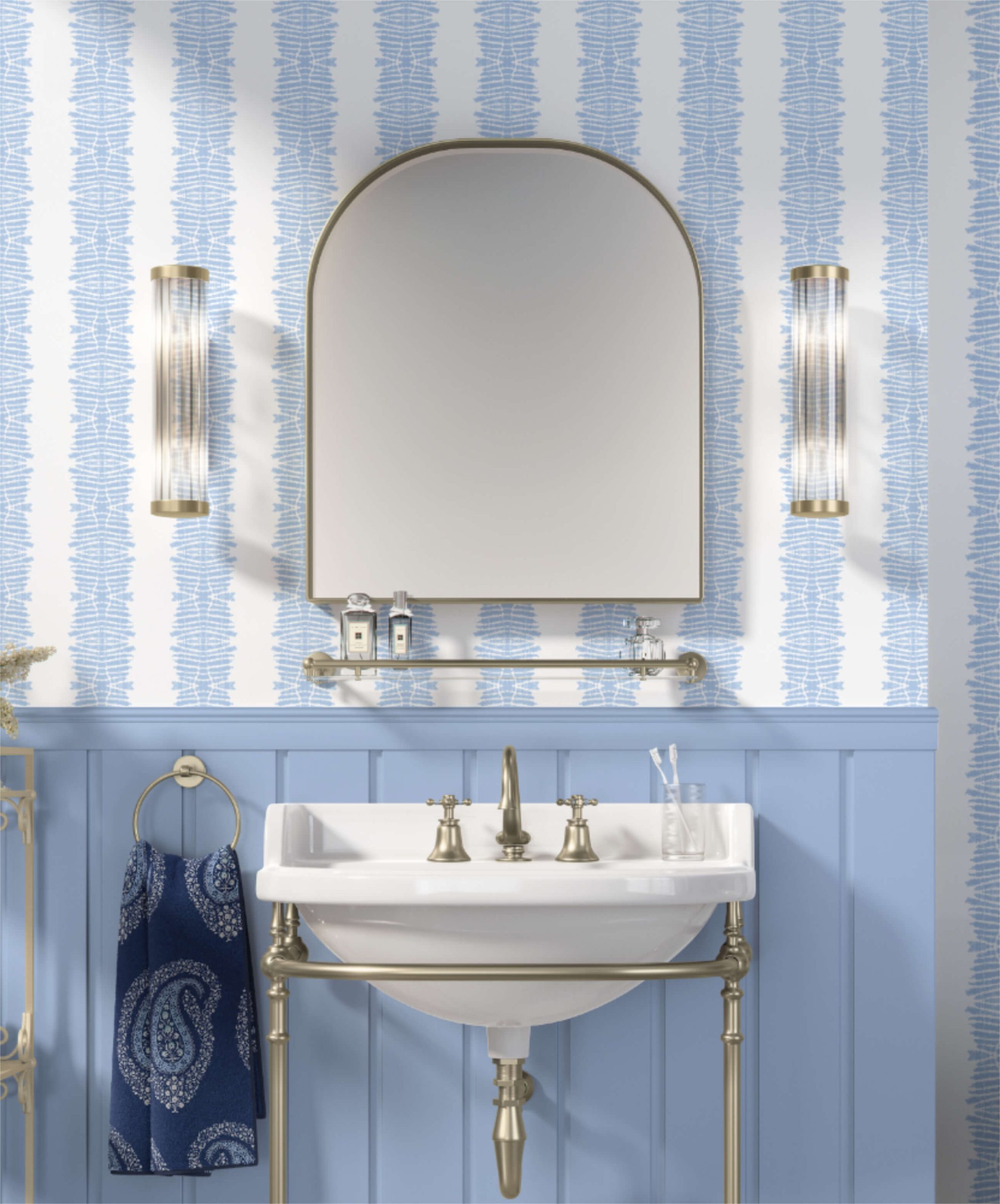 PRINT Cottonberry Bathroom Harmony Stripe Blue W_P BOOK